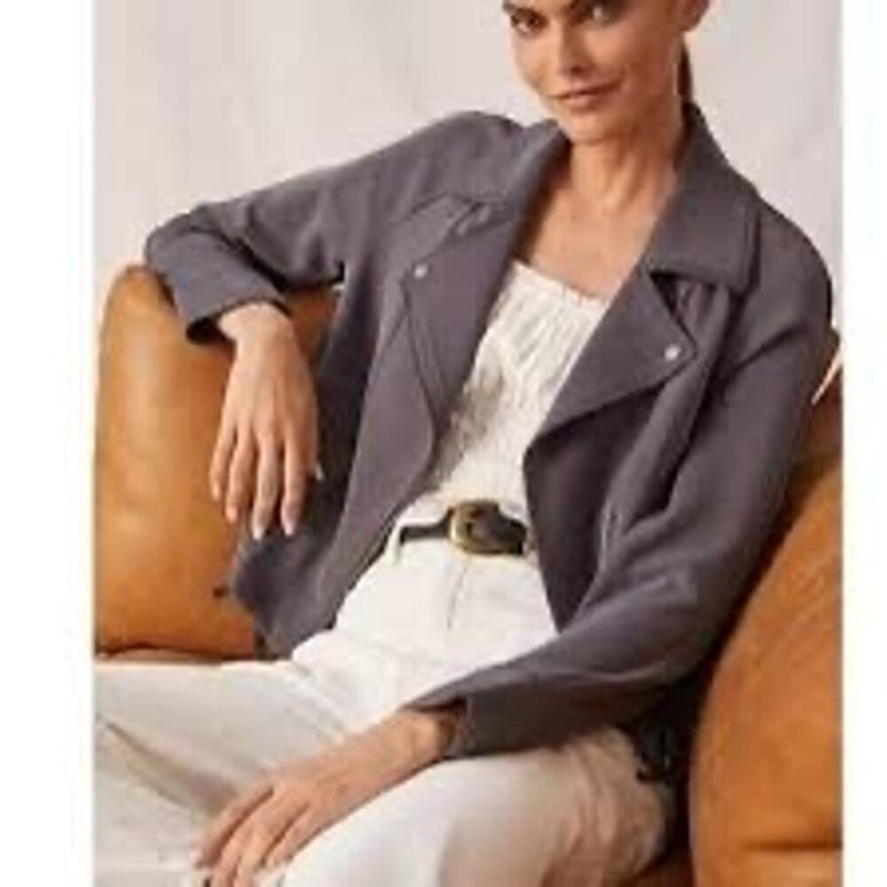 Anthropologie Marrakech Gray Moto Jacket Size Small